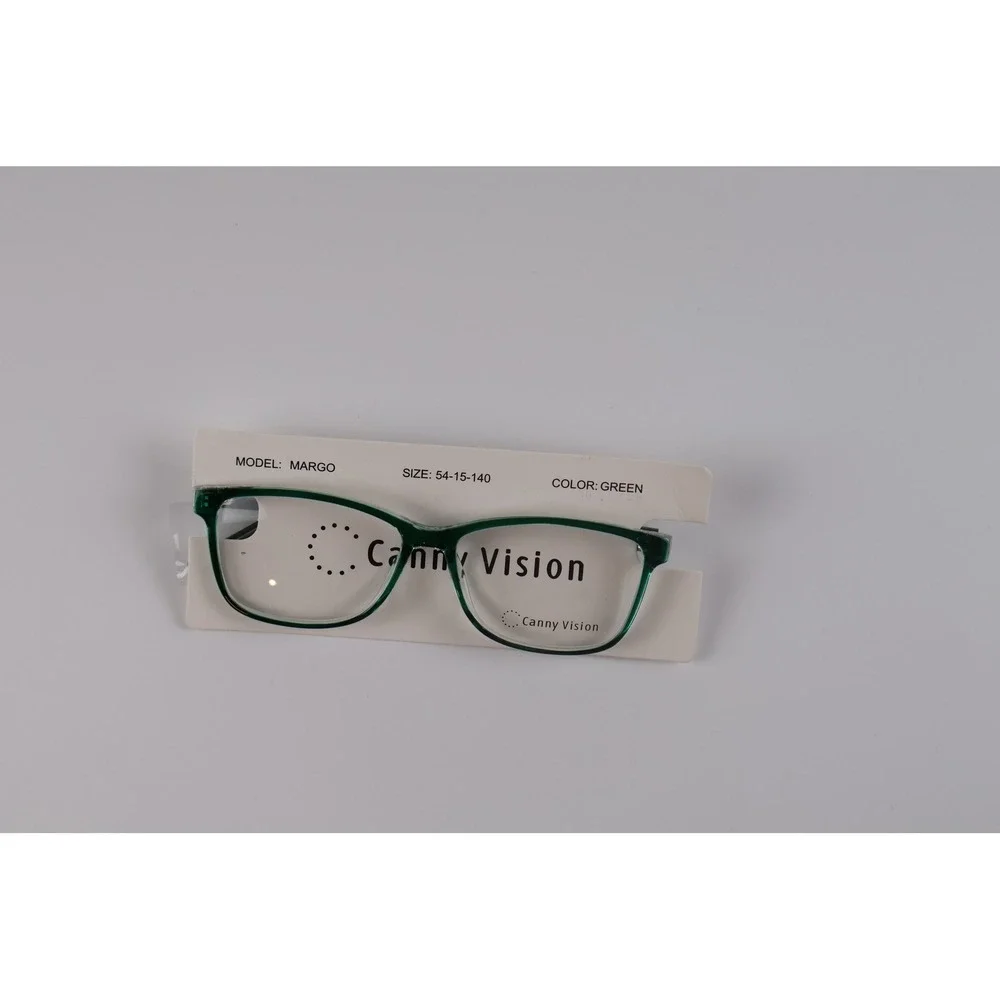 Canny Vision Womens Eyeglasses Margo Green Solid 54-15-140 NWT